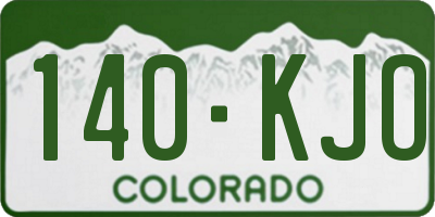 CO license plate 140KJO