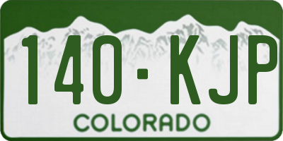 CO license plate 140KJP