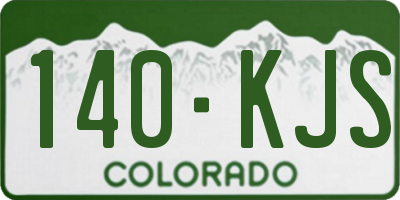 CO license plate 140KJS