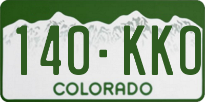CO license plate 140KKO