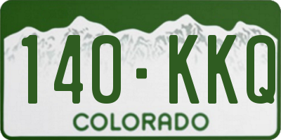 CO license plate 140KKQ