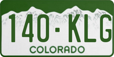 CO license plate 140KLG