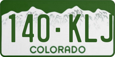 CO license plate 140KLJ