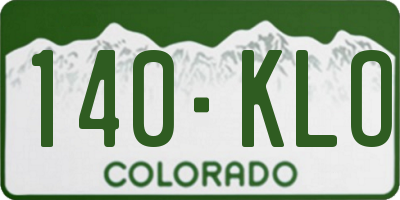 CO license plate 140KLO