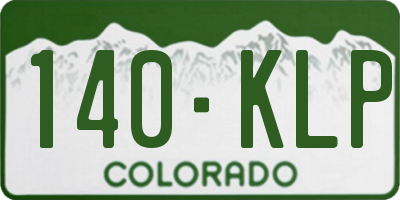 CO license plate 140KLP
