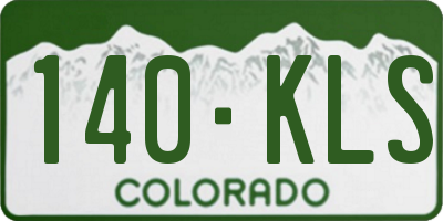 CO license plate 140KLS