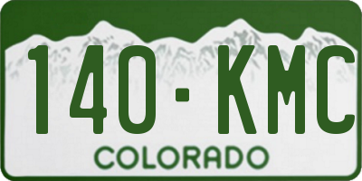 CO license plate 140KMC