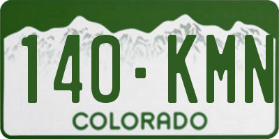 CO license plate 140KMN