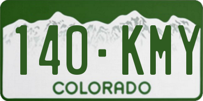 CO license plate 140KMY
