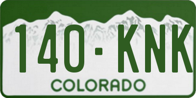 CO license plate 140KNK