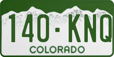 CO license plate 140KNQ