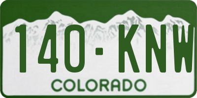 CO license plate 140KNW