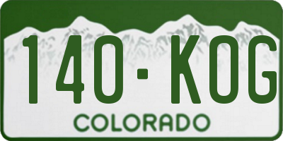 CO license plate 140KOG