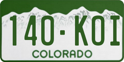 CO license plate 140KOI