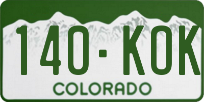 CO license plate 140KOK