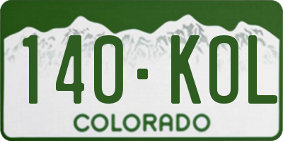 CO license plate 140KOL