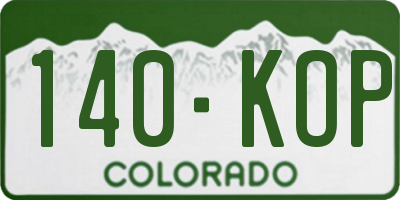 CO license plate 140KOP
