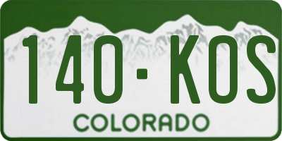 CO license plate 140KOS