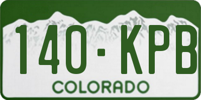 CO license plate 140KPB