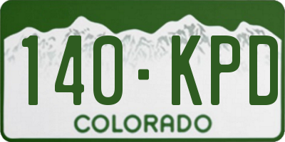CO license plate 140KPD