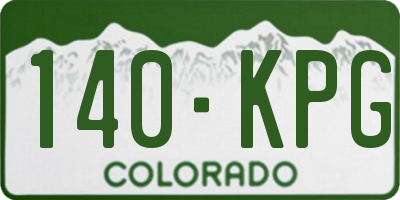 CO license plate 140KPG
