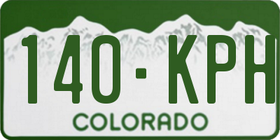CO license plate 140KPH