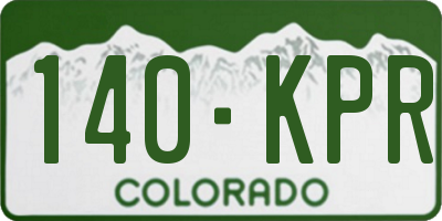 CO license plate 140KPR