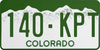 CO license plate 140KPT