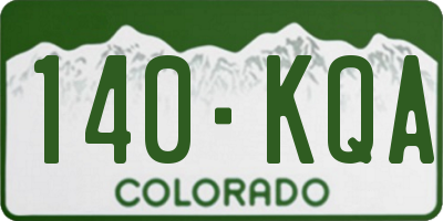 CO license plate 140KQA