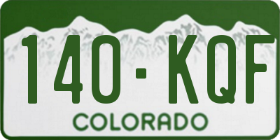 CO license plate 140KQF
