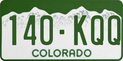 CO license plate 140KQQ