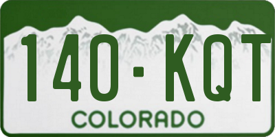 CO license plate 140KQT
