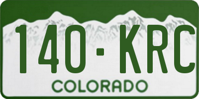 CO license plate 140KRC