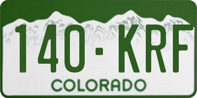 CO license plate 140KRF