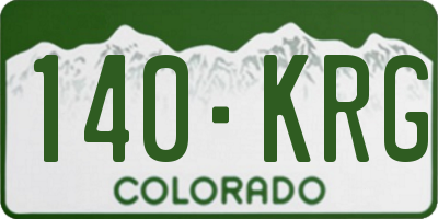 CO license plate 140KRG