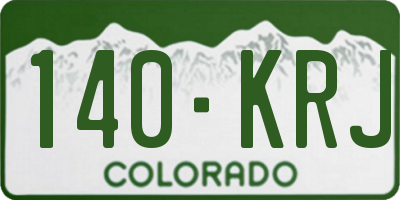 CO license plate 140KRJ