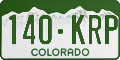 CO license plate 140KRP