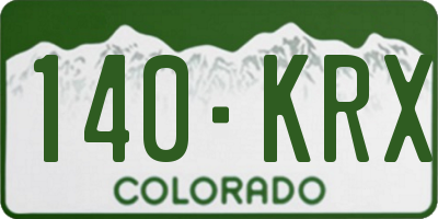 CO license plate 140KRX