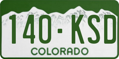 CO license plate 140KSD