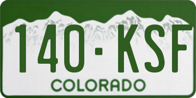 CO license plate 140KSF