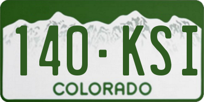 CO license plate 140KSI