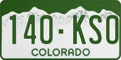 CO license plate 140KSO