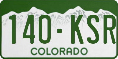 CO license plate 140KSR