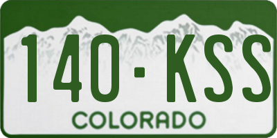 CO license plate 140KSS