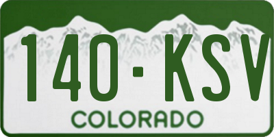 CO license plate 140KSV
