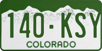 CO license plate 140KSY