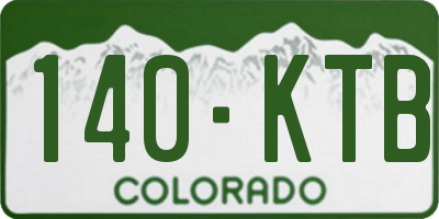 CO license plate 140KTB