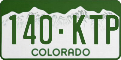 CO license plate 140KTP