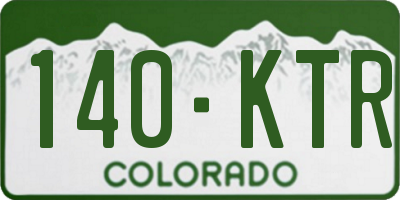 CO license plate 140KTR