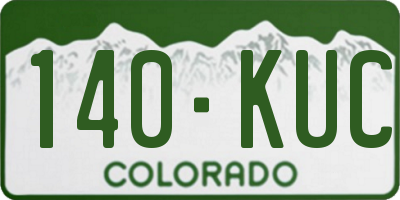 CO license plate 140KUC